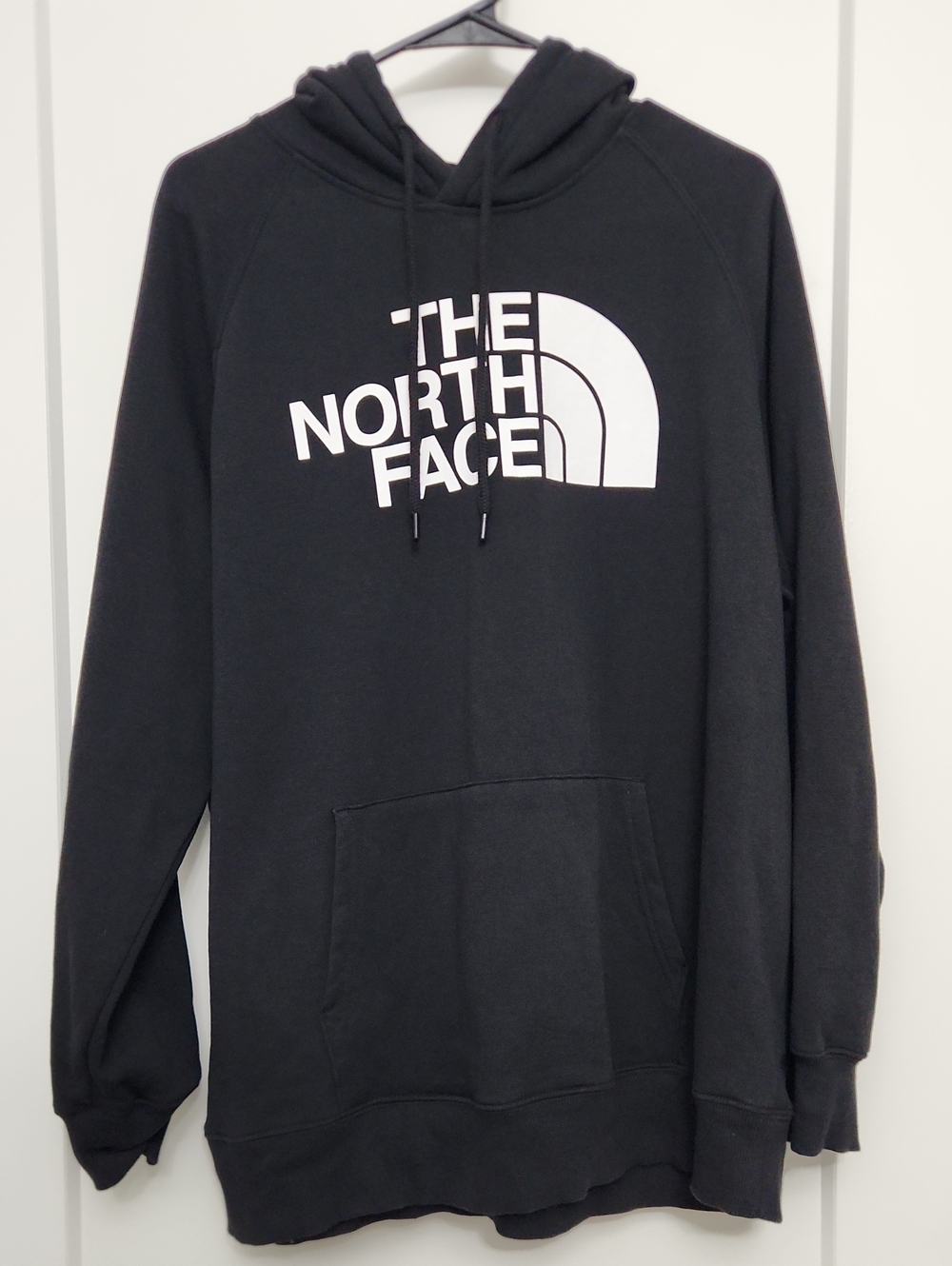 Women's North Face Black Pullover Hoodie with White Logo